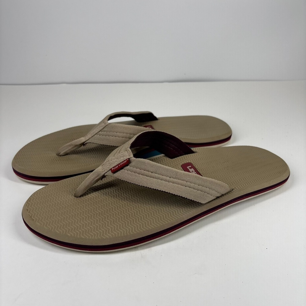 Hari Mari Dunes Men's US 11 Tan Memory Foam Comfort Flip-Flop Thong Slide Sandal
